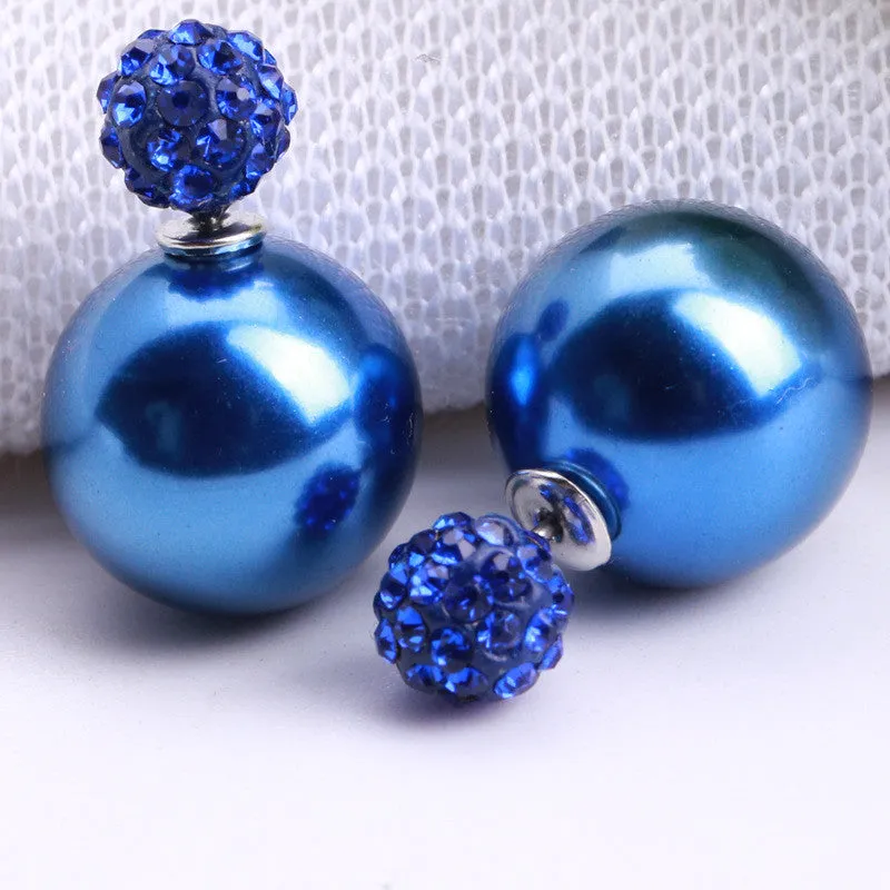 Charming Crystal Ball Pearl Earring