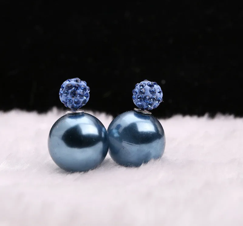 Charming Crystal Ball Pearl Earring