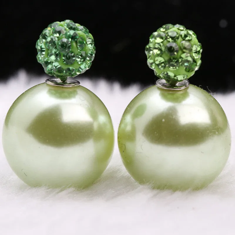 Charming Crystal Ball Pearl Earring