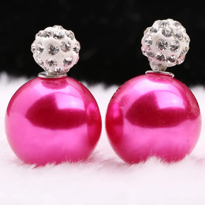 Charming Crystal Ball Pearl Earring