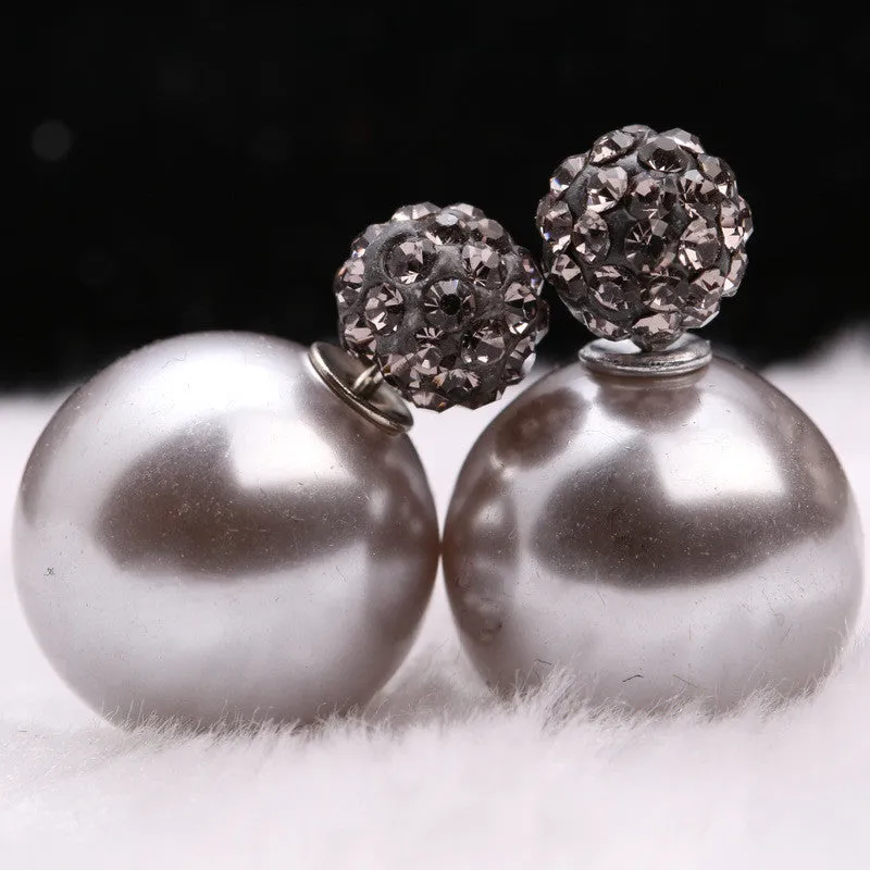 Charming Crystal Ball Pearl Earring