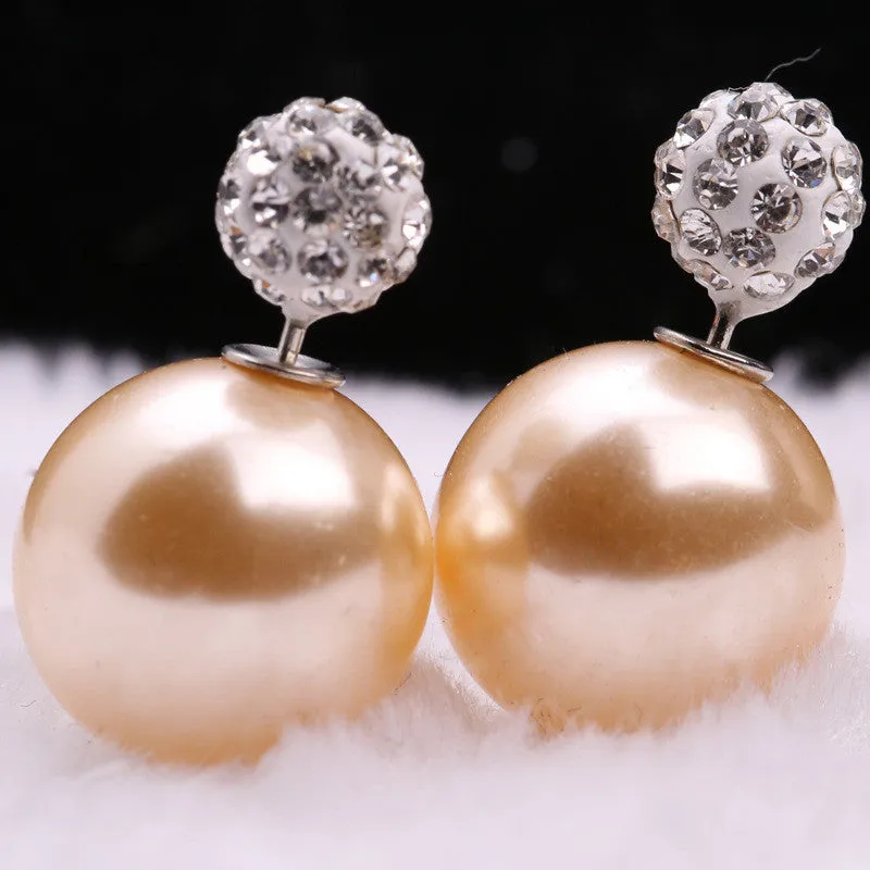 Charming Crystal Ball Pearl Earring