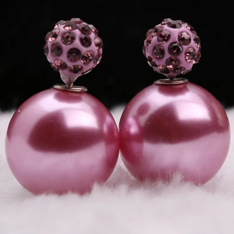 Charming Crystal Ball Pearl Earring