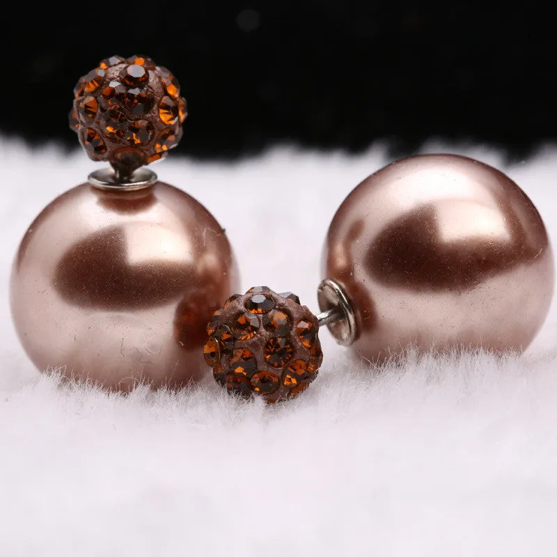 Charming Crystal Ball Pearl Earring