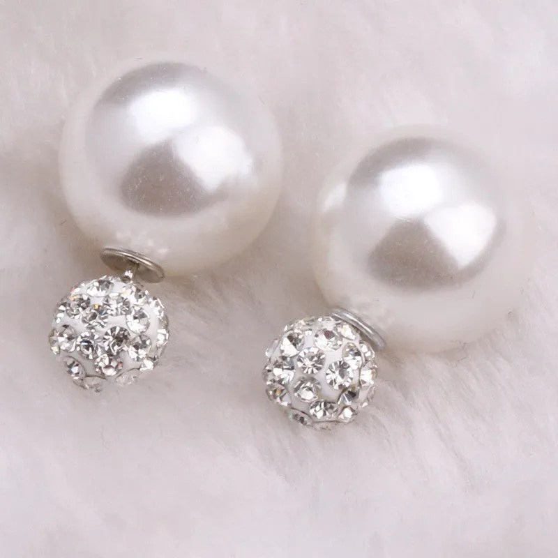 Charming Crystal Ball Pearl Earring