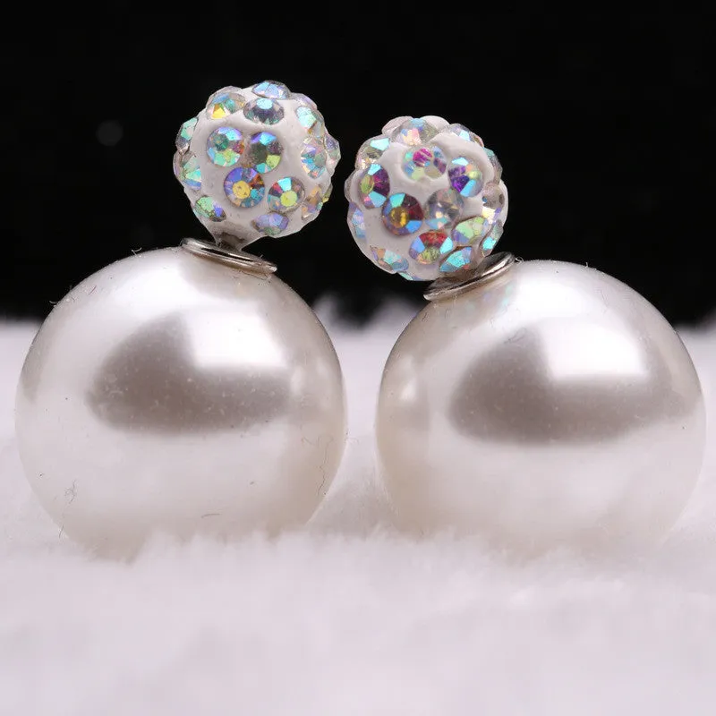 Charming Crystal Ball Pearl Earring