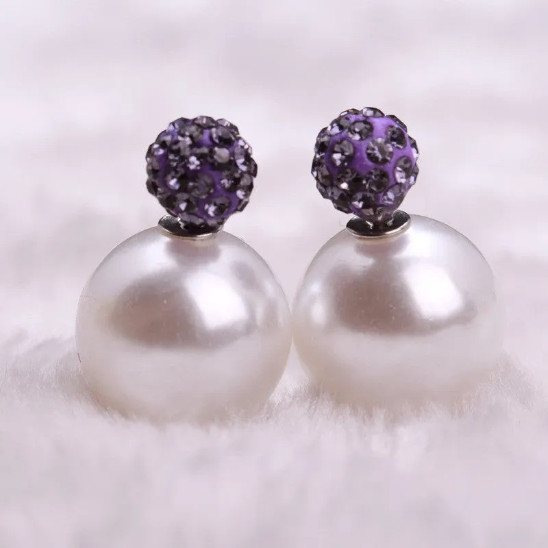 Charming Crystal Ball Pearl Earring