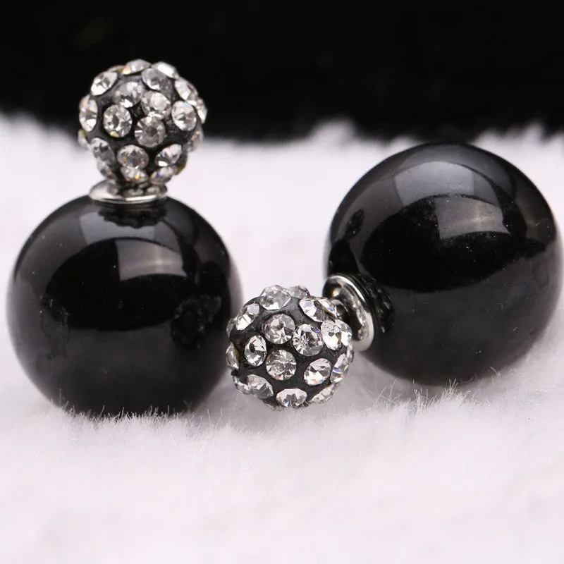 Charming Crystal Ball Pearl Earring