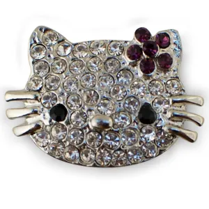 Charming Crystal Cat Decorative Pin