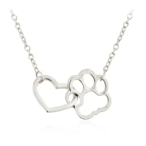 Charming Hollow Pet Paw Footprint Necklaces