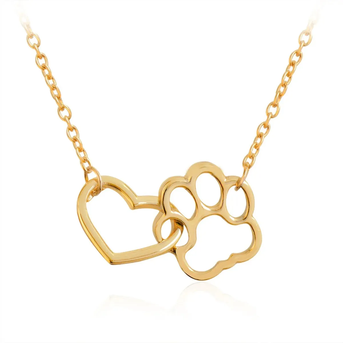 Charming Hollow Pet Paw Footprint Necklaces