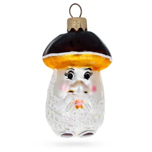 Charming Mushroom Grandpa Glass Christmas Ornament