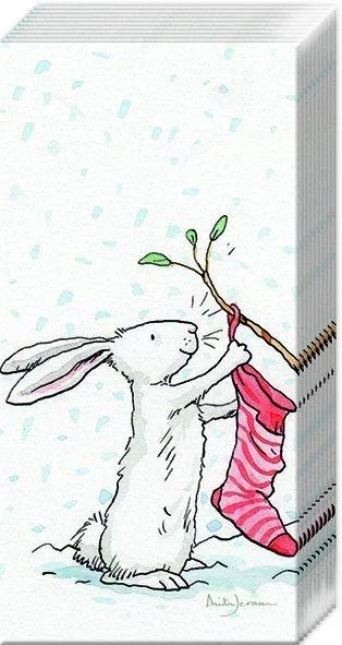 Charming snow rabbits pocket tissues