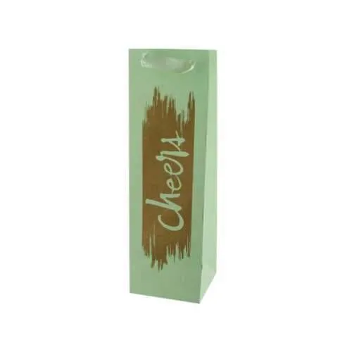 Cheers Gold Foil Bottle Gift Bag ( Case of 24 )