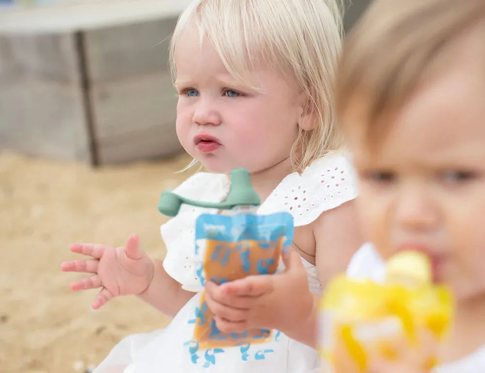 Cherub Baby Silicone Food Pouch Soft Spouts - Blue