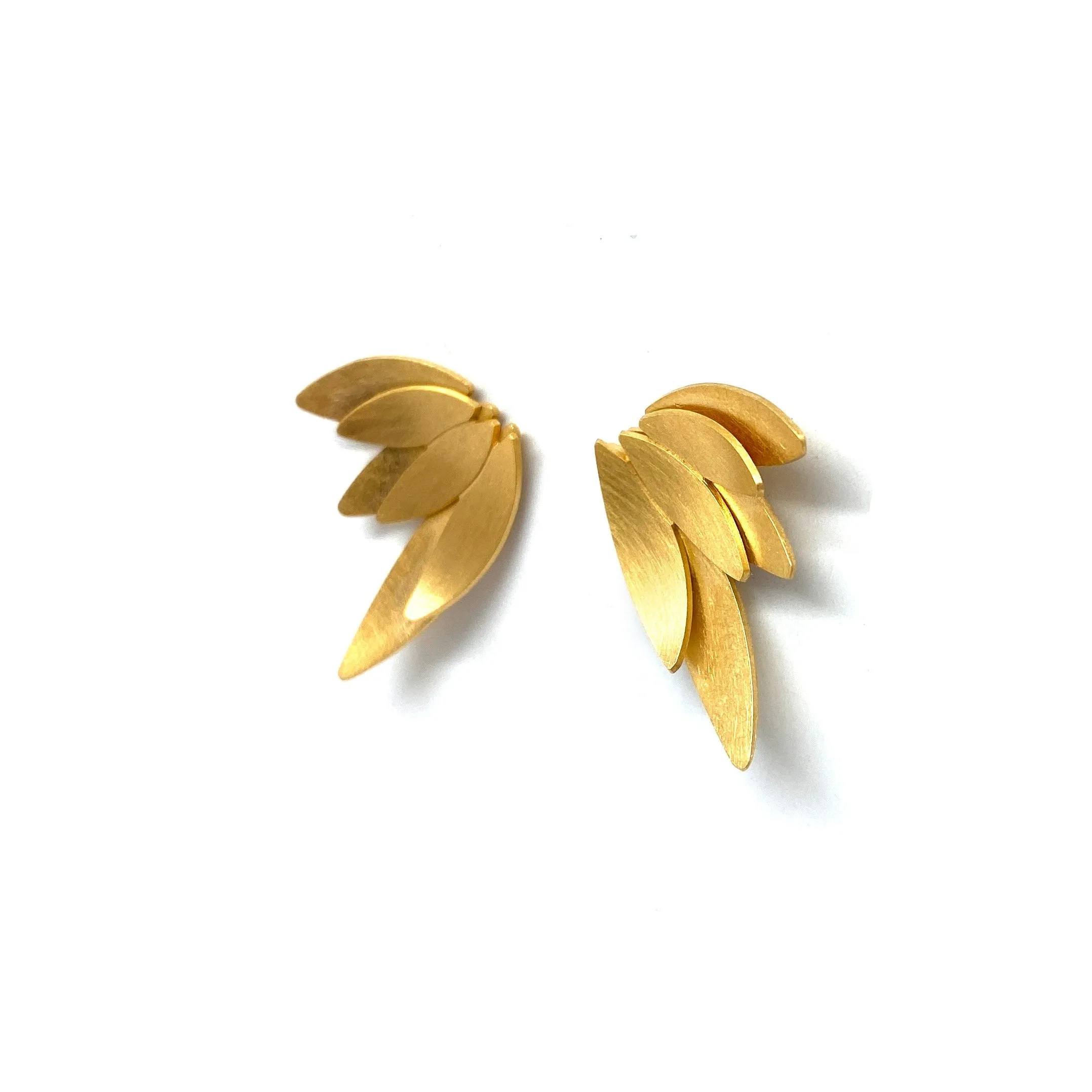 Concave Wing Earrings - Gold