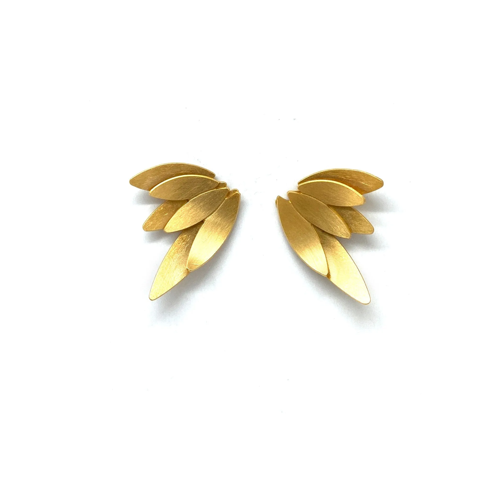 Concave Wing Earrings - Gold