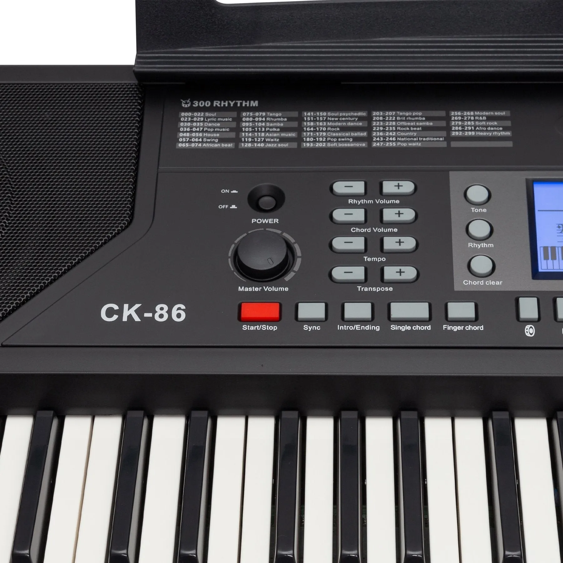 Crown CK-86 Touch Sensitive Multi-Function 61-Key Electronic Portable Keyboard with USB (Black)