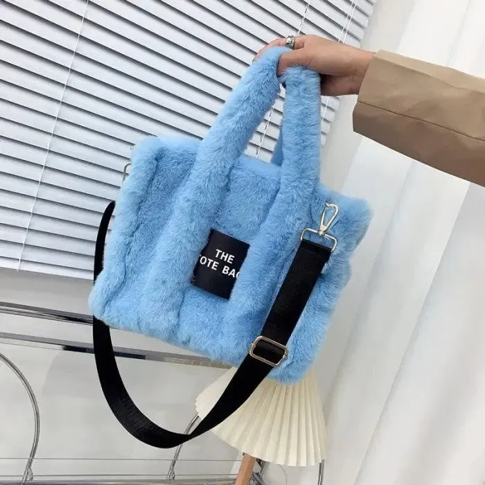 Cute Furry Faux Fur Tote and Shoulder Bag