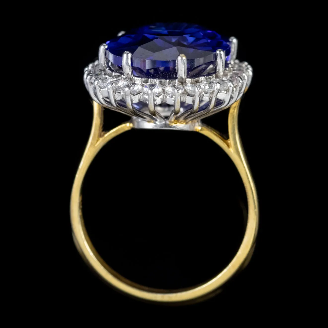 Cz Tanzanite Paste Stone Ring Silver 18Ct Gold