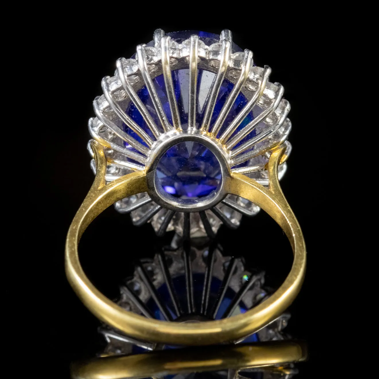 Cz Tanzanite Paste Stone Ring Silver 18Ct Gold