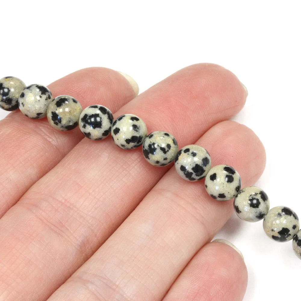 Dalmatian Jasper Rounds 6mm - 35cm Strand