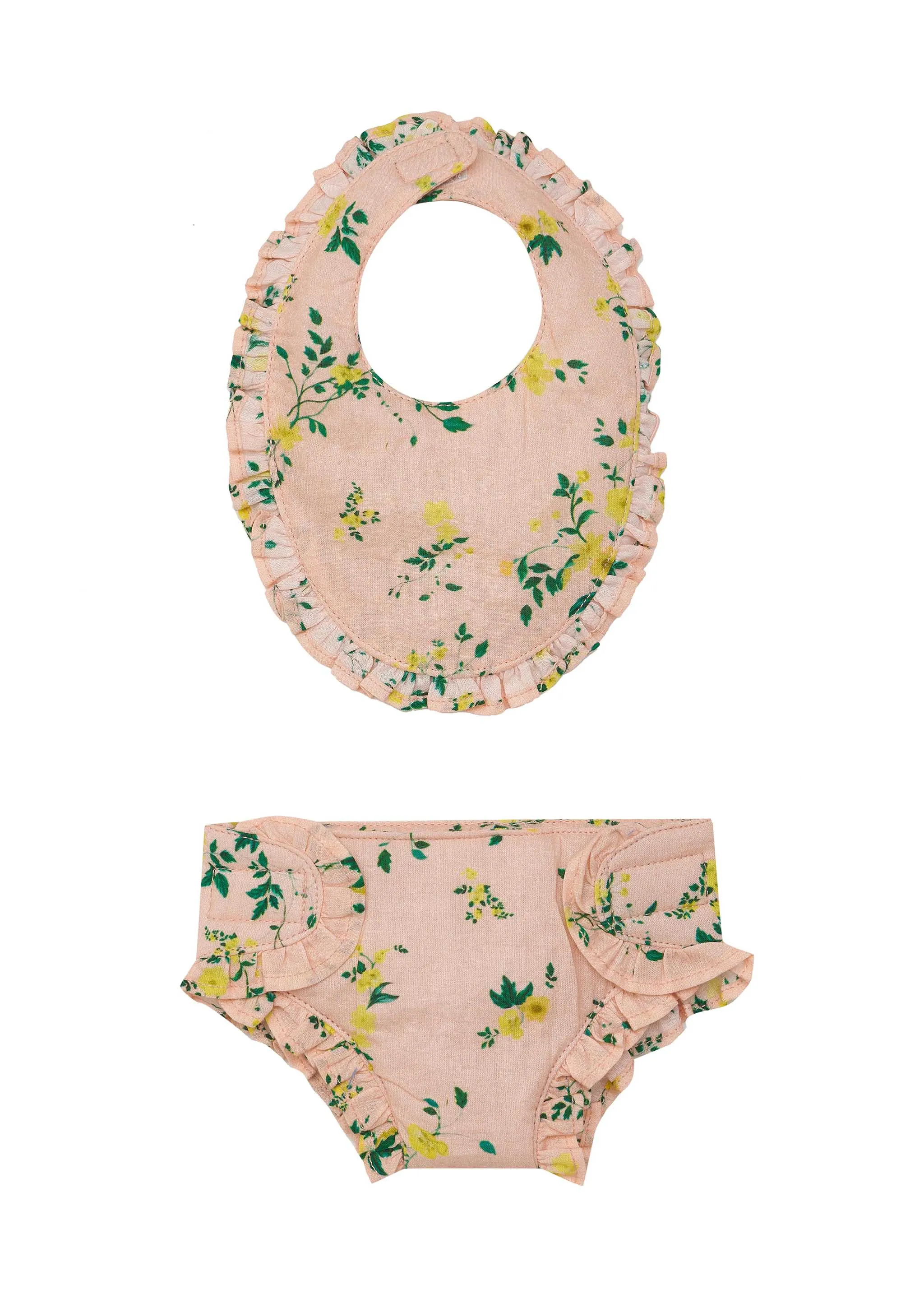 Doll Bib Set-Picnic Blooms