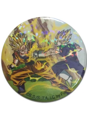 Dragon Ball Z - Son Goku Vs Vegeta Glitter Button