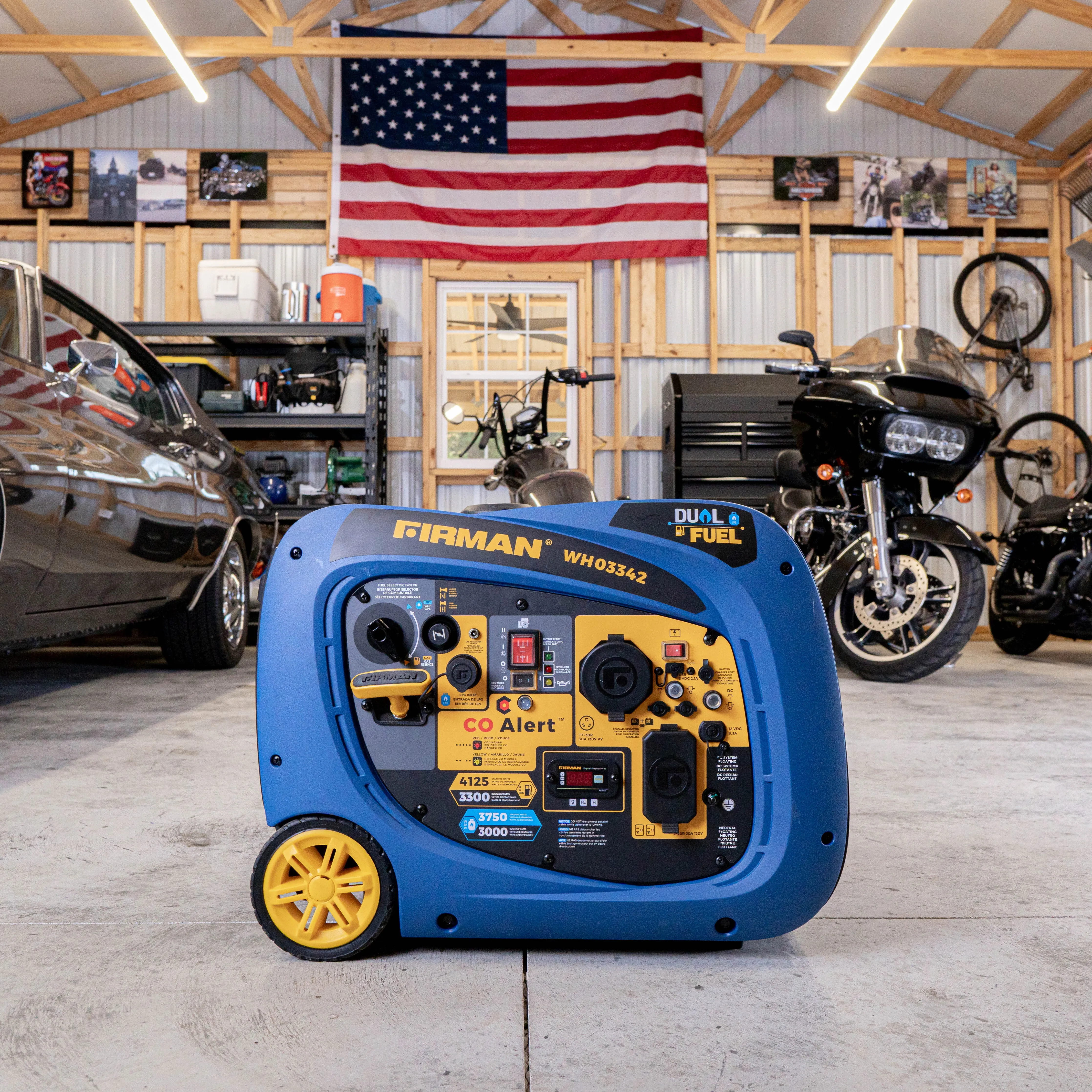 Dual Fuel Inverter Portable Generator 4125W Electric Start with CO ALERT