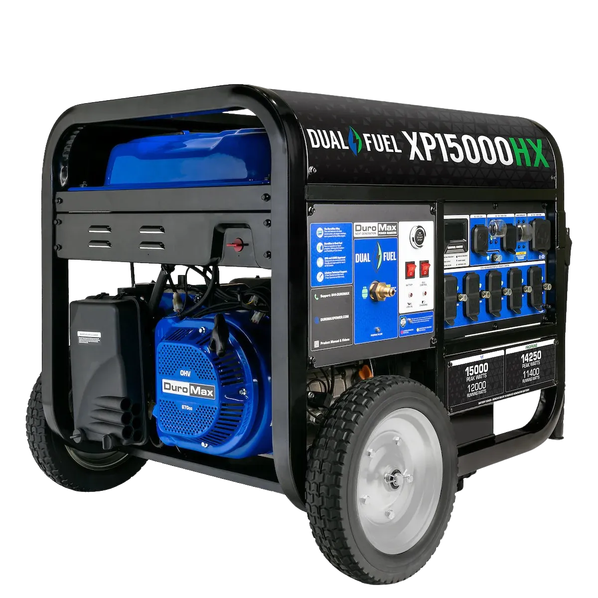 DuroMax XP15000HX 12000W/15000W Dual Fuel Gas Propane Generator with Remote Start and CO Alert New