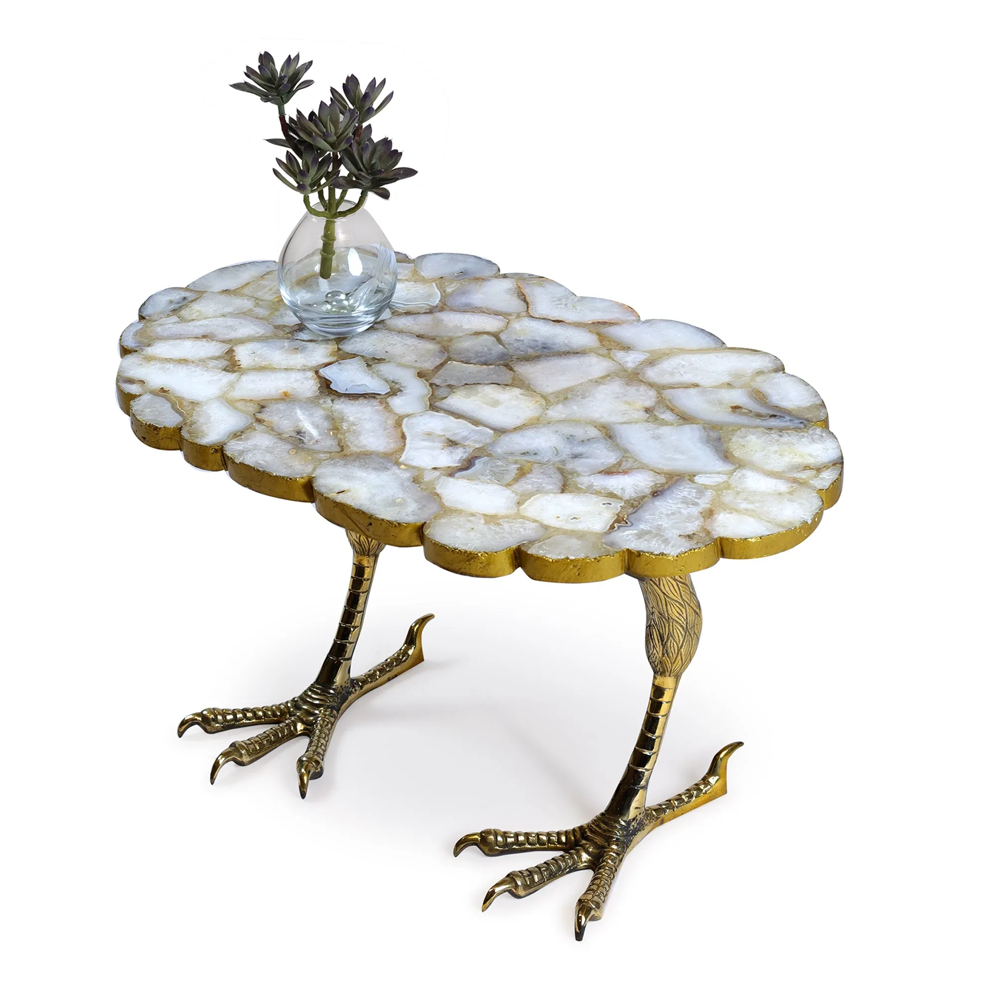 Elan Mr Beak Table (Agate, Brass Finish)