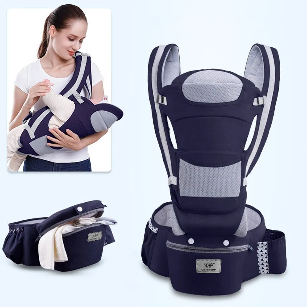 Ergonomic Baby Carrier Infant, Baby Hipseat Carrier 3 In 1 Front Facing