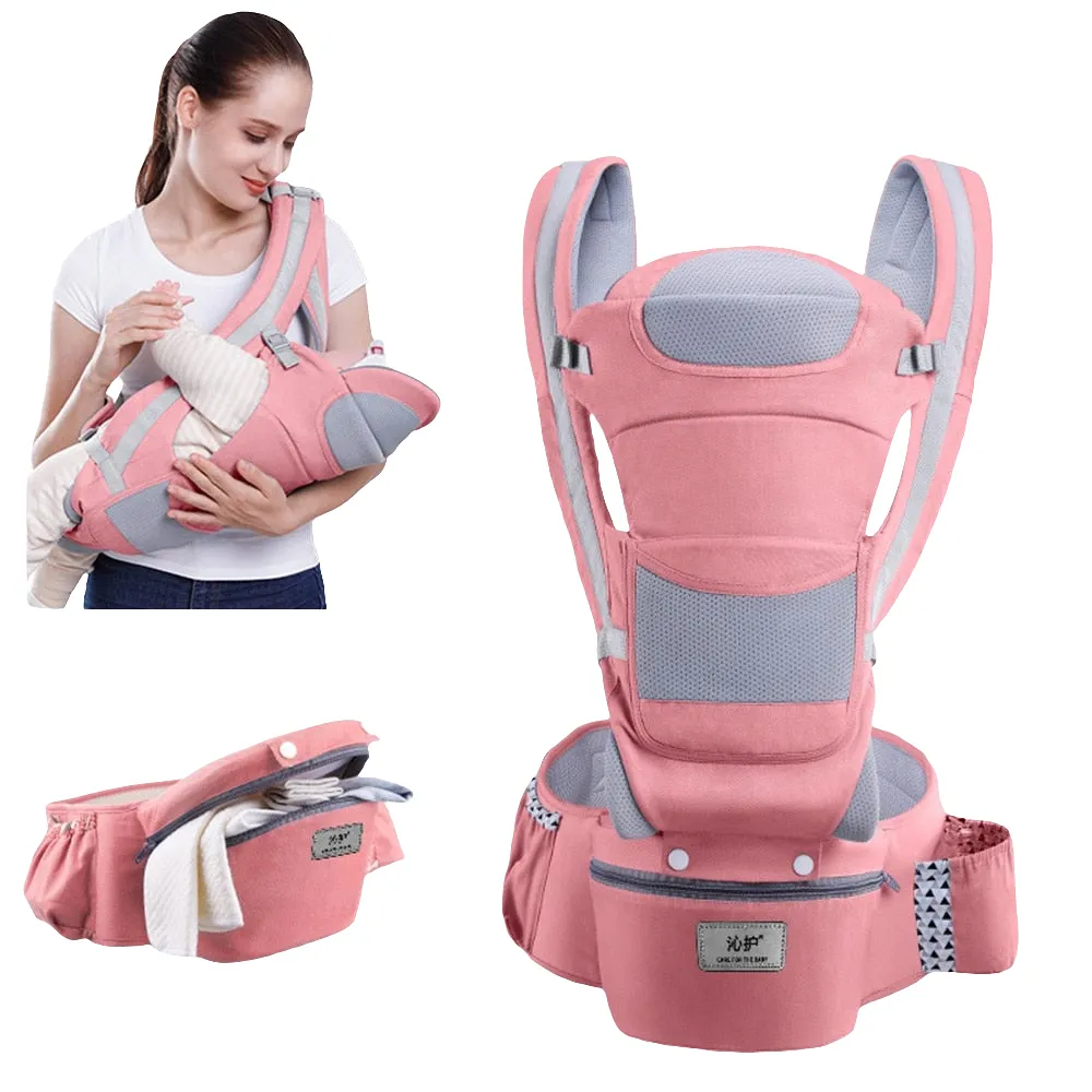 Ergonomic Baby Carrier Infant, Baby Hipseat Carrier 3 In 1 Front Facing