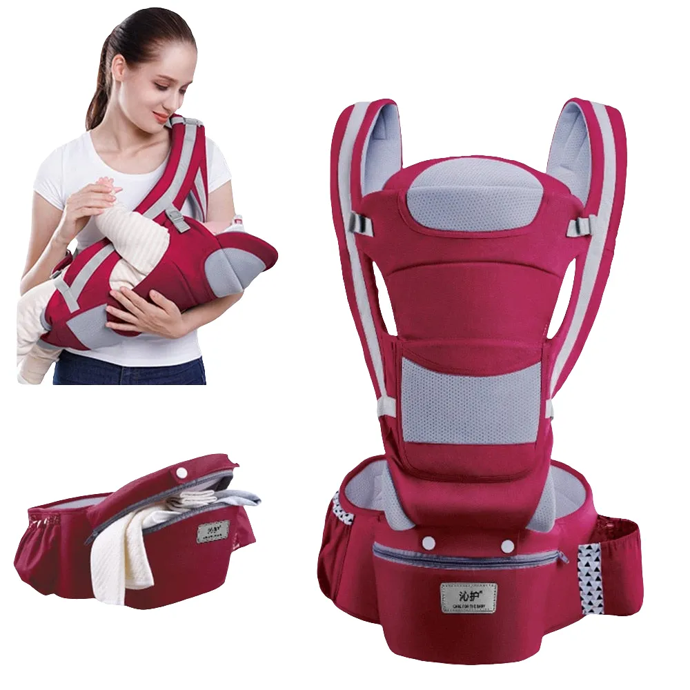 Ergonomic Baby Carrier Infant, Baby Hipseat Carrier 3 In 1 Front Facing