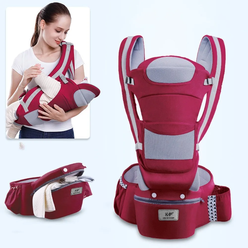 Ergonomic Baby Carrier Infant, Baby Hipseat Carrier 3 In 1 Front Facing