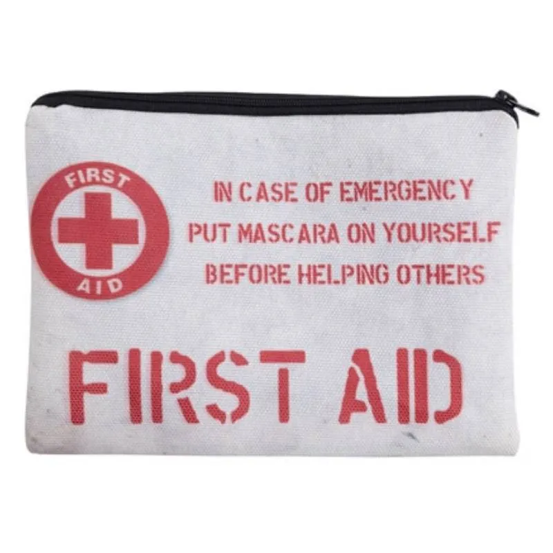 First Aid Emergency Make-Up Full-Print Cosmetic Bag