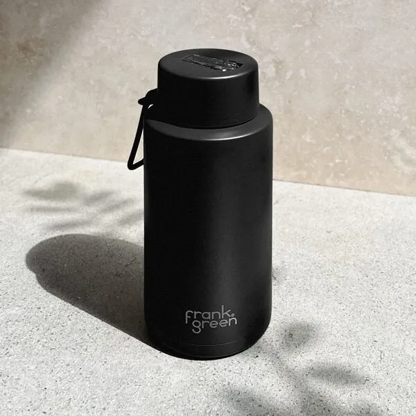 Frank Green 34oz Reusable Bottle with Straw Lid Black