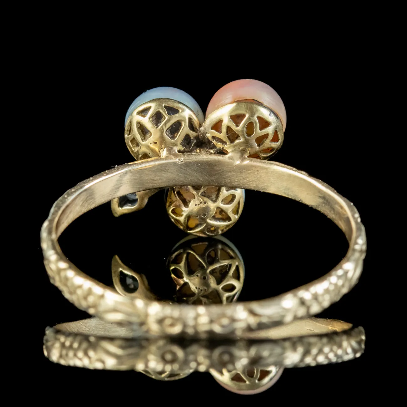 Georgian Style Pearl Diamond Shamrock Ring