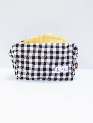 GINGHAM QUILTED MAKEUP BAG | KAPPA ALPHA THETA