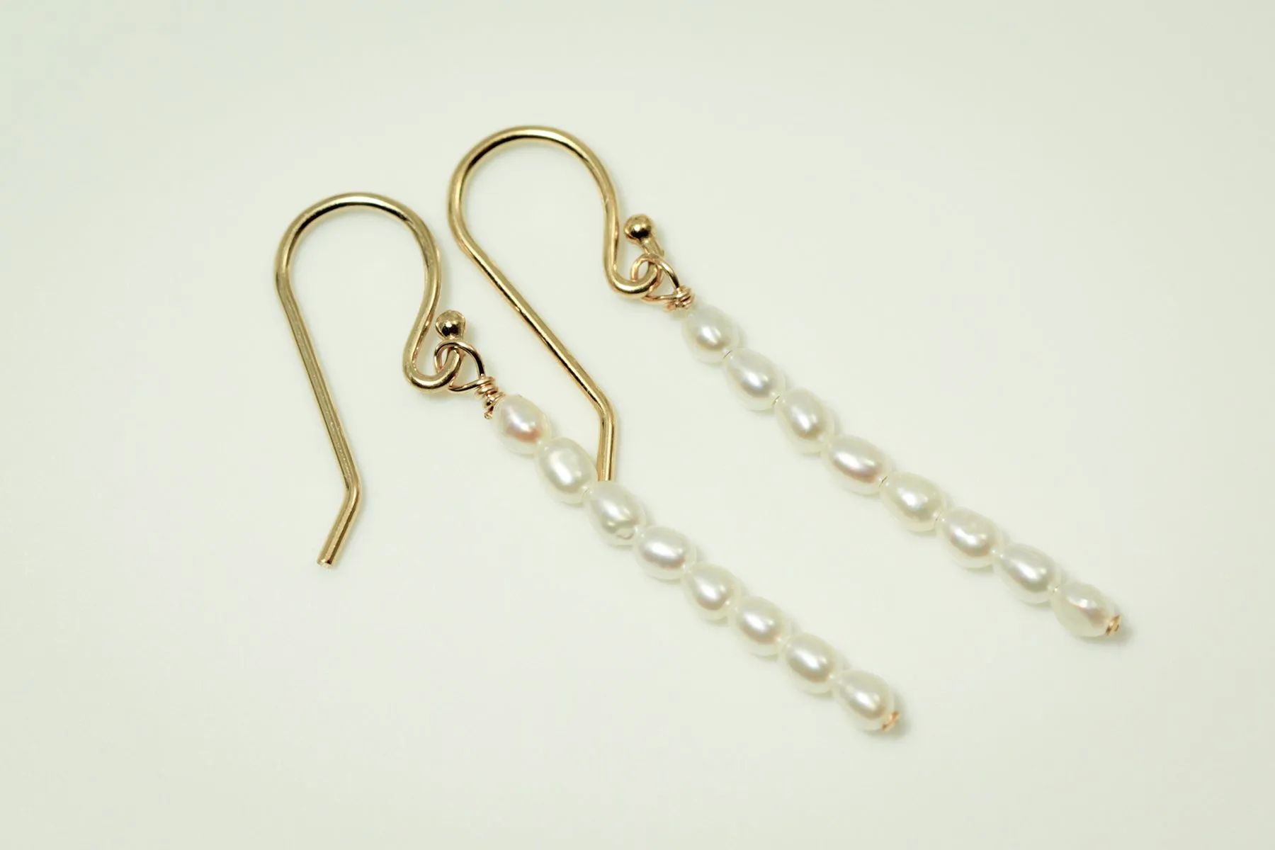 Gold Filled Rice Pearl Earrings