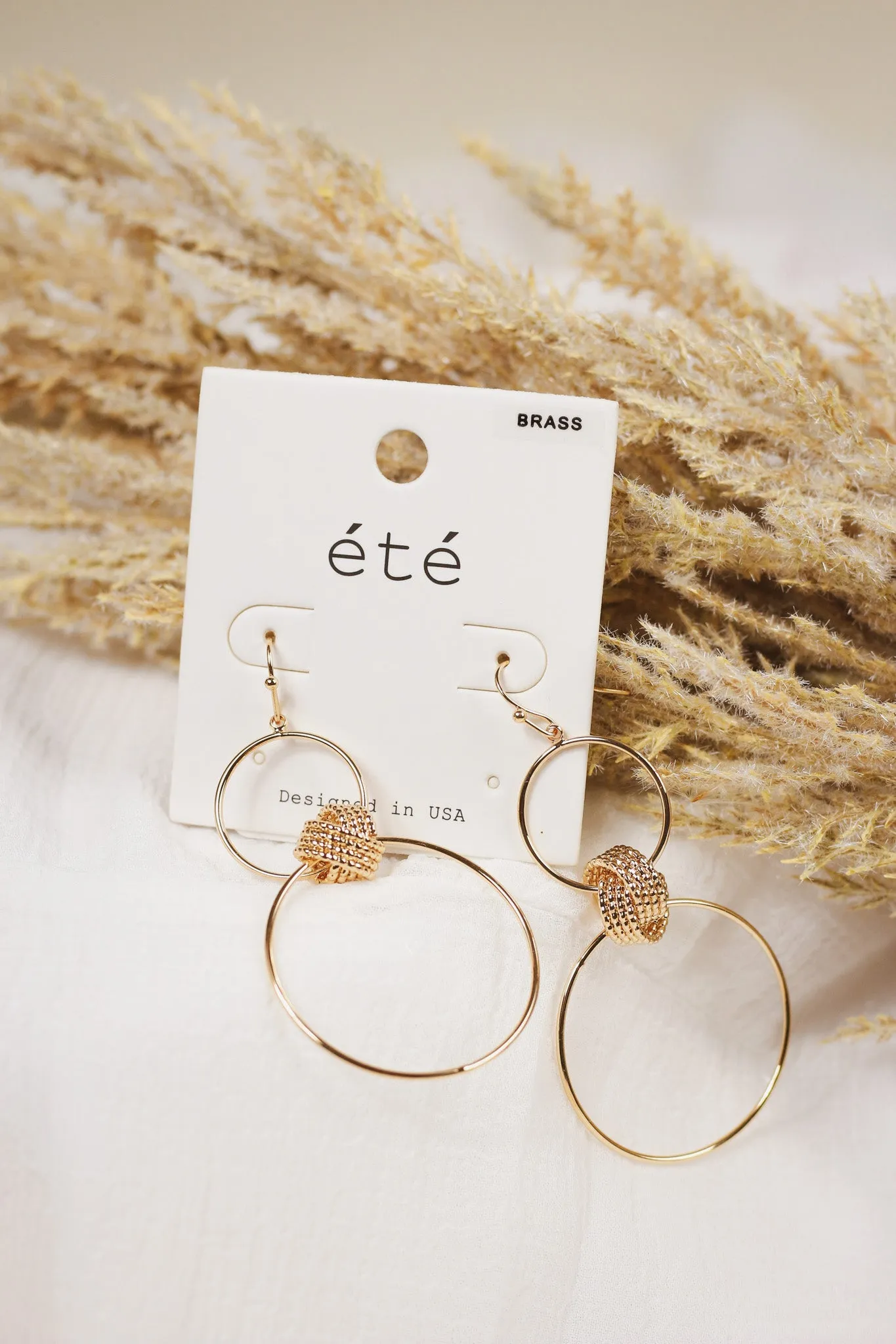 Gold Knotted Hoop Earrings