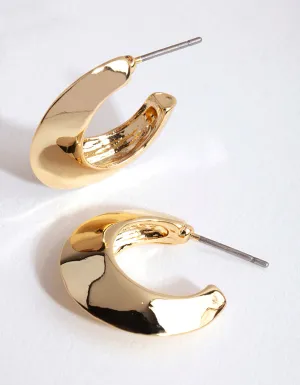 Gold Small Chubby Open Hoop Earrings