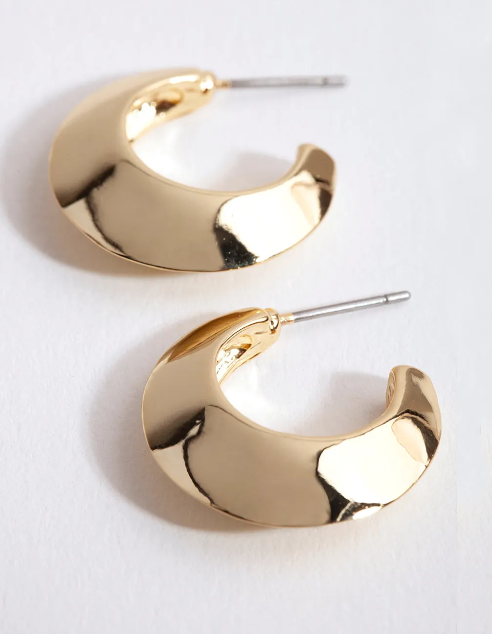 Gold Small Chubby Open Hoop Earrings