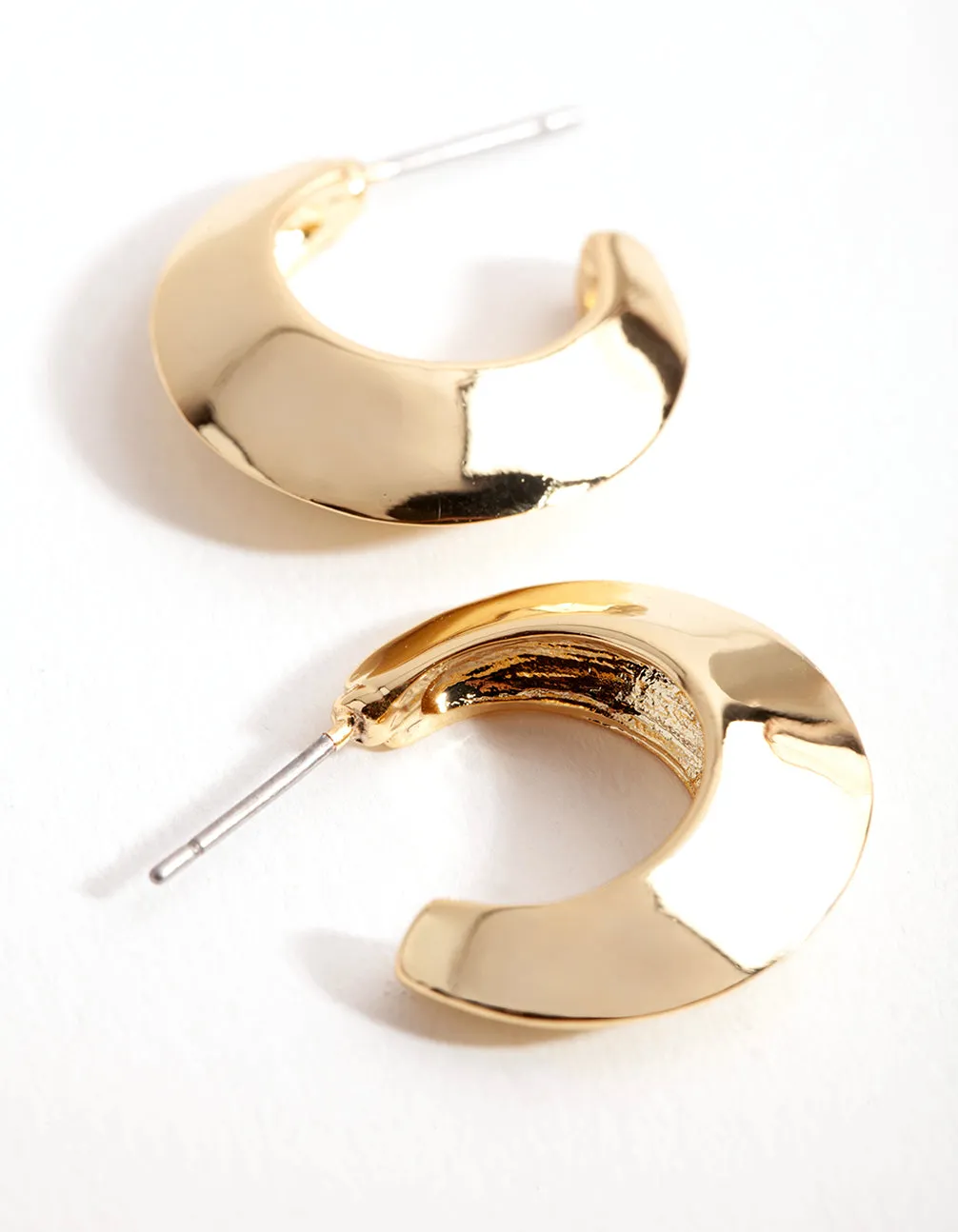 Gold Small Chubby Open Hoop Earrings