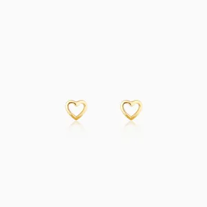 Golden Charming Love Studs