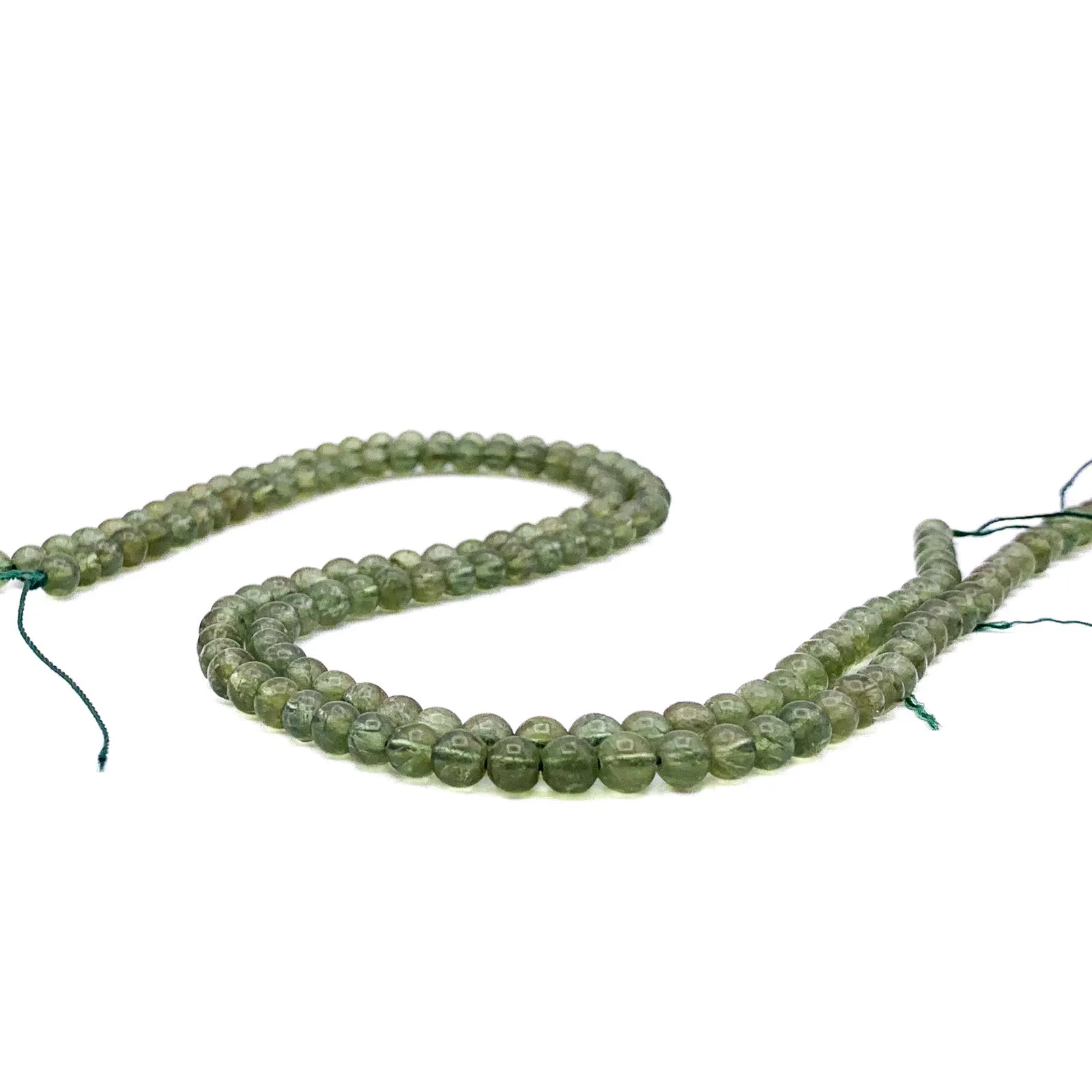 Green Moss Agate 5mm Smooth Rounds Bead Strand