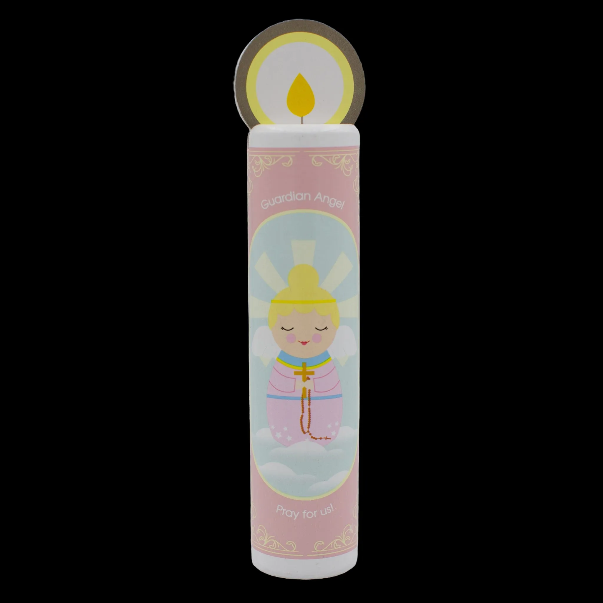 Guardian Angel Wooden Prayer Candle