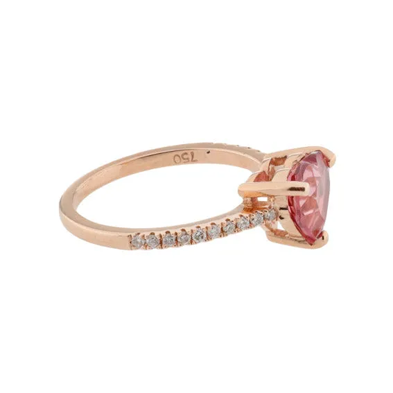 Heart-shaped Tourmaline Pinky Ring