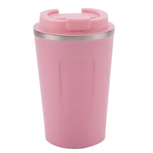 Homestic Insulated Coffee Tumbler Mug with Lid for Office, Gym & Travel | Stainless Steel Leak-Proof Thermos for Tea/Coffee/Water - Ideal for Hot & Cold Beverages | CO230204C-Pink