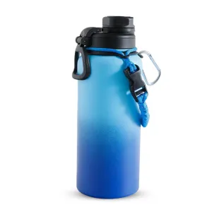 Homestic Water Bottle | Steel Water Bottle for Daily Use | Vacuum Insulated Flask Water Bottle with Rope | Hot & Cold Water Bottle | 960 ML | LX-230606 | Black